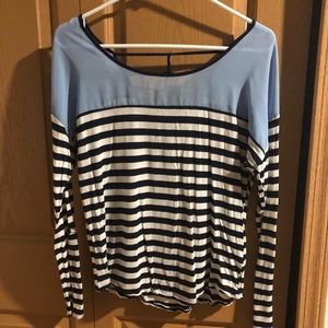 5/$20 mine Striped/sheer long sleeve shirt